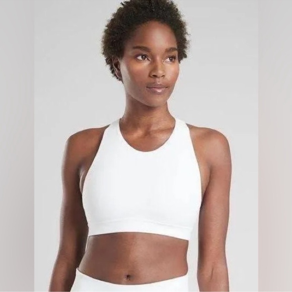 Athleta Hyper Focused High Neck Bra Size S (A-C) White